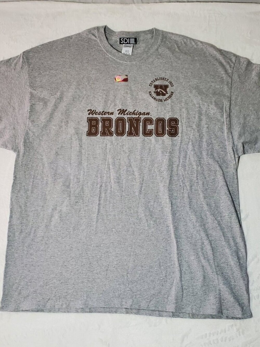 SDI Western Michigan Broncos T-Shirt Men's 2XL Gray NCAA Graphic Tee